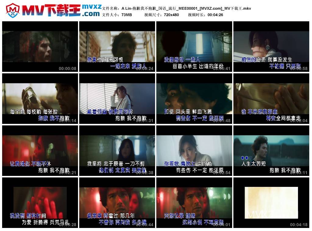 A Lin-抱歉我不抱歉_国语_流行_MEE00001